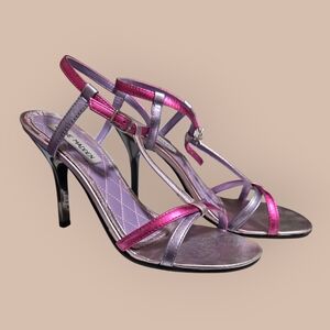 Steve Madden Pink and Purple Strappy Heels Y2K Punk Chic Size 6.5